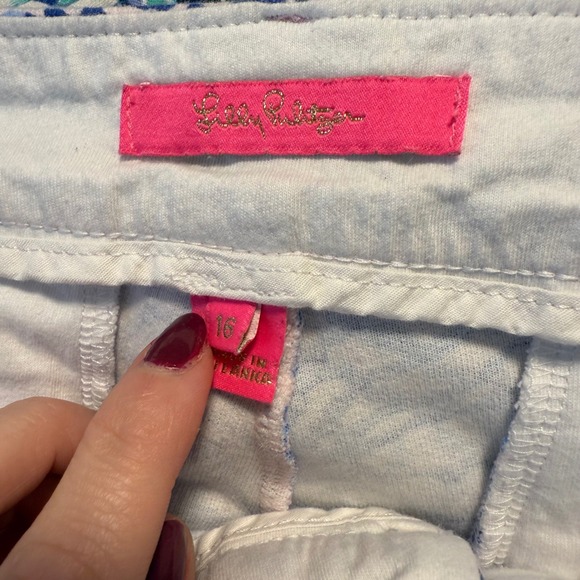 Lilly Pulitzer Jayne Knit Short Calla Lilly Pink High Tides Good Vibe stretch 16 - Picture 4 of 8